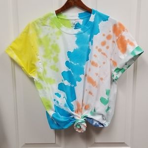 Rainbow Pride Tie dye tee NWOT sz L
